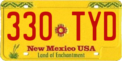 NM license plate 330TYD