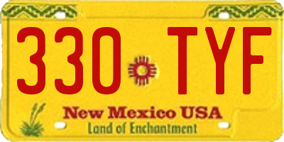 NM license plate 330TYF