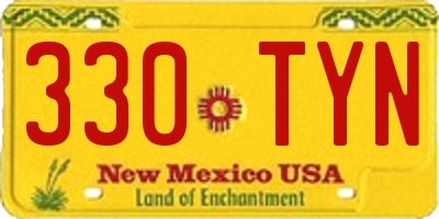 NM license plate 330TYN