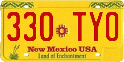 NM license plate 330TYO