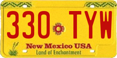NM license plate 330TYW