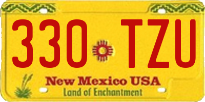 NM license plate 330TZU