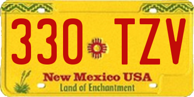 NM license plate 330TZV