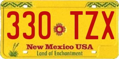 NM license plate 330TZX