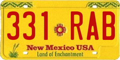 NM license plate 331RAB