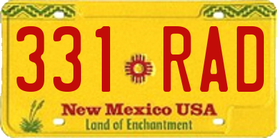 NM license plate 331RAD