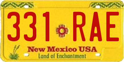 NM license plate 331RAE