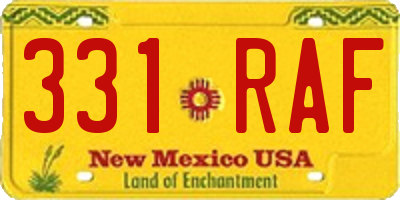 NM license plate 331RAF