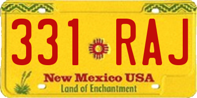 NM license plate 331RAJ