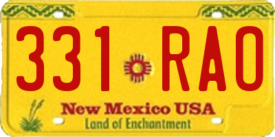 NM license plate 331RAO