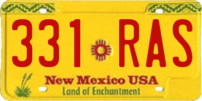 NM license plate 331RAS