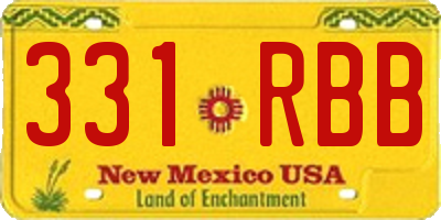 NM license plate 331RBB