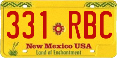 NM license plate 331RBC