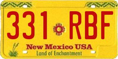 NM license plate 331RBF