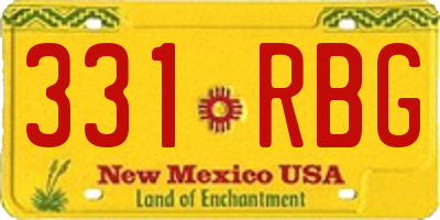 NM license plate 331RBG