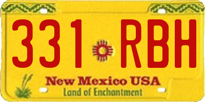 NM license plate 331RBH
