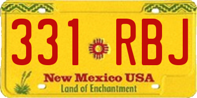 NM license plate 331RBJ