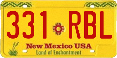 NM license plate 331RBL