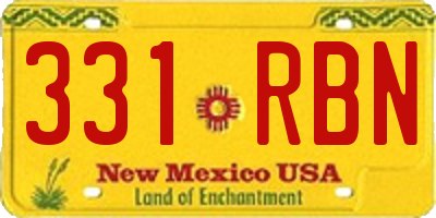 NM license plate 331RBN