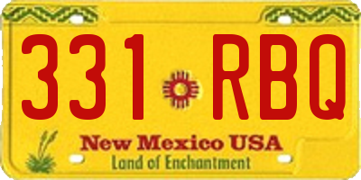 NM license plate 331RBQ