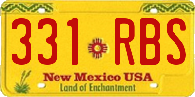 NM license plate 331RBS