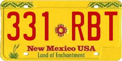 NM license plate 331RBT