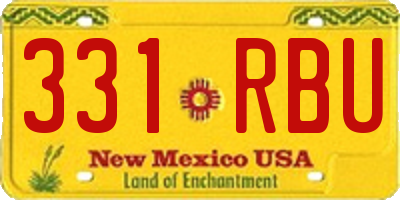 NM license plate 331RBU