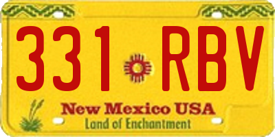 NM license plate 331RBV