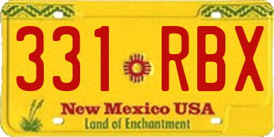 NM license plate 331RBX