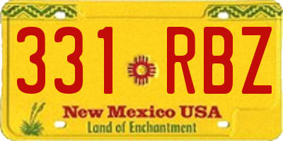 NM license plate 331RBZ