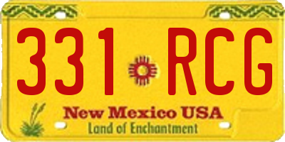 NM license plate 331RCG