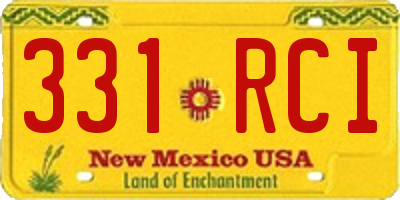 NM license plate 331RCI