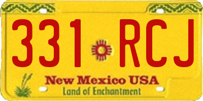 NM license plate 331RCJ