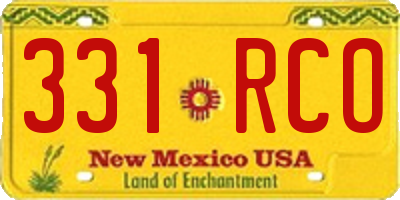 NM license plate 331RCO
