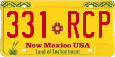 NM license plate 331RCP