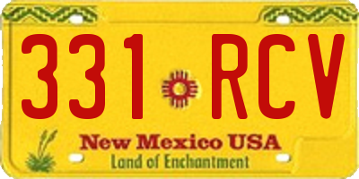 NM license plate 331RCV