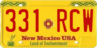 NM license plate 331RCW