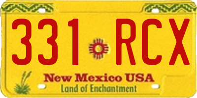 NM license plate 331RCX
