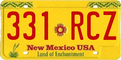 NM license plate 331RCZ