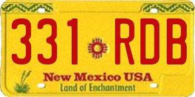 NM license plate 331RDB