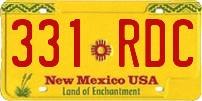 NM license plate 331RDC
