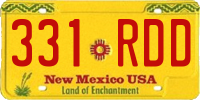 NM license plate 331RDD