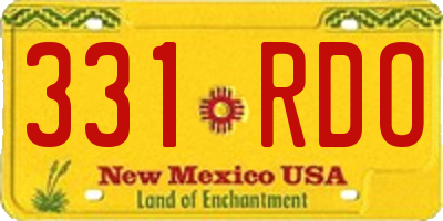 NM license plate 331RDO