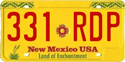 NM license plate 331RDP