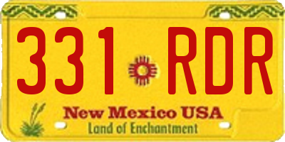 NM license plate 331RDR