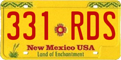 NM license plate 331RDS