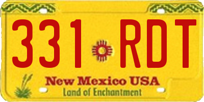 NM license plate 331RDT