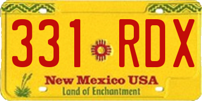 NM license plate 331RDX