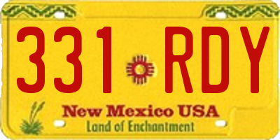 NM license plate 331RDY