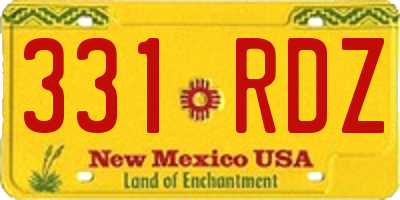 NM license plate 331RDZ